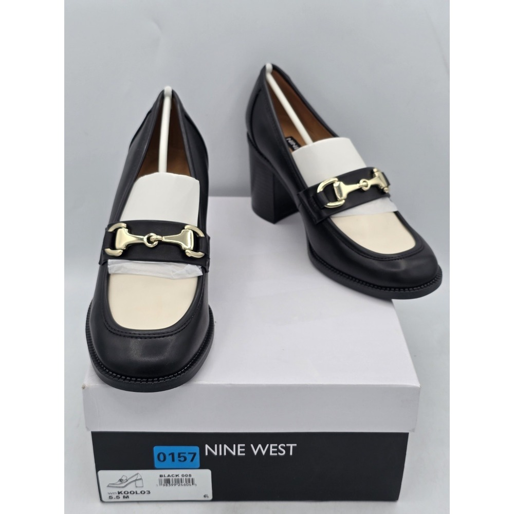 NEW Nine West Women's Koolo 3 Pumps Pump Block Heel Black Size‎ 5.5 M